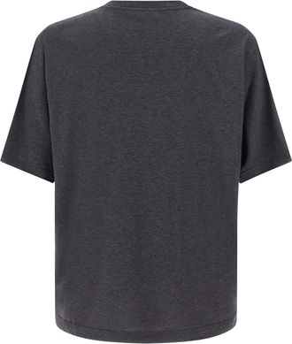Dolce & Gabbana Logo-Flocked Print T-Shirt - Charcoal