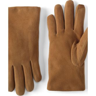 Lands End Suede Tech Gloves in Canyon Camel at Nordstrom, Size X-Large