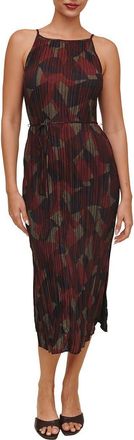 Bella Dahl Pleated Halter Midi Dress in Abstract Camo Print at Nordstrom, Size X-Small