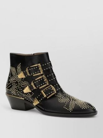 Chlo&eacute; leather lace-up boots