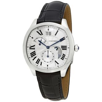 Cartier Pre-owned Cartier Drive De Cartier GMT Silvered Flinque Dial Mens Watch WSNM0005