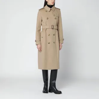Burberry Beige m&eacute;lange double-breasted cashmere coat