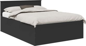 vidaXL Estructura De Cama Negro 150 X 200 Cm Madera De Ingenier&iacute;a Vidaxl