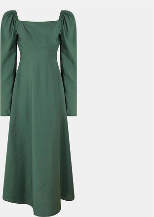 Nobody's Child Womens Abby Square Neck Midi A-Line Dress - Green - Size: 16