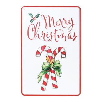 Melrose International Metal Merry Christmas Plaque 18H - White, Red, Green