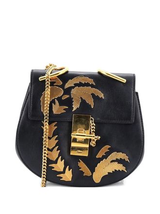 Chlo&eacute; Drew Embellished Leather Mini crossbody bag - Black