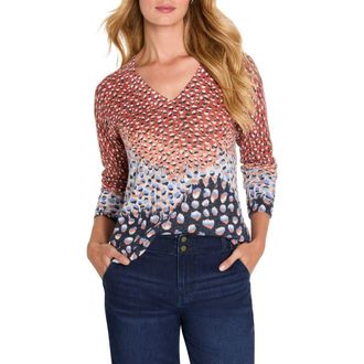 Nic+Zoe Blue Dahlia Sweater in Blue Multi at Nordstrom, Size Xx-Large