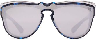 Burberry Sunglasses Classic shield-frame sunglasses - unisex - Metal/Recycled Acetate/Acetate - One Size - Blue