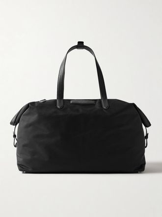 Smythson Borsa Da Viaggio In Tela Con Finiture In Pelle Testurizzata Norton - Nero