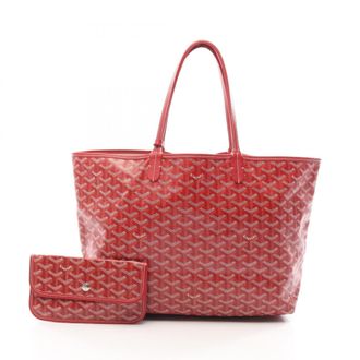 Goyard Red Color Coated Canvas Leather Handbag Tote Bag (Pre-Owned)