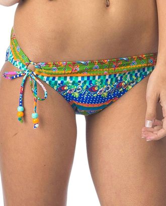 Hobie Adjustable Side Tie Hipster Bikini Bottom In Hob Seam Weaver