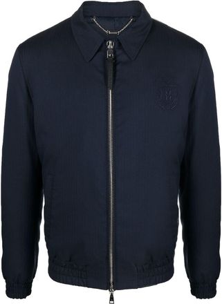 Billionaire Boys Club logo-embroidered bomber jacket - men - Cotton/Silk/Virgin Wool/Polyester/Elastane/Acetate/Viscose - 52 - Blue