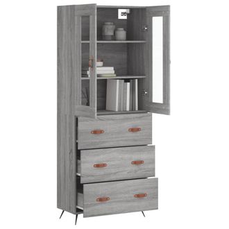 Berkfield Home Highboard Grey Sonoma 69.5x34x180 cm Engineered Wood