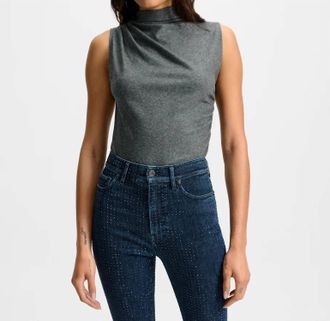 Veronica Beard Mylie Sleevless Top In Medium Heather Grey