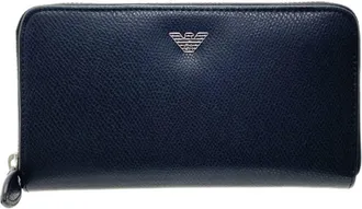 Emporio Armani Black Leather Long Wallet (Bi-Fold) (Pre-Owned)