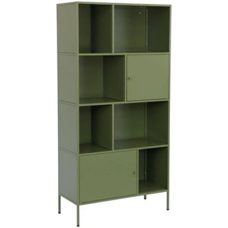 Sweeek Buffet, industrial metal storage unit with 8 compartments Green 80x35x160.5 cm - Oklahoma