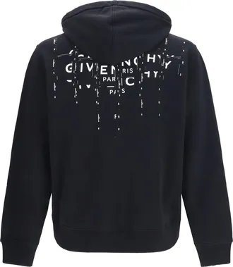 Givenchy Mens Photographic Negative Print Fleece Zip Hoodie Black Cotton Sweatshirts Sweater
