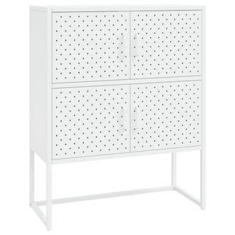 vidaXL Aparador De Acero Blanco 80x35x100 Cm Vidaxl
