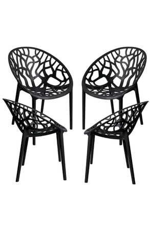 Regalos Miguel Packs Sillas Jard&iacute;n - Pack 4 Sillas Nido Basic - Negro