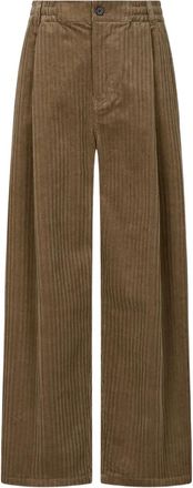 TOMBOY Ribfluwelen plooibroek - Beige