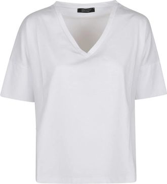 Aragona D3360Tp V-hals T-shirt - Dames - T-shirts - Wit - L - Tops