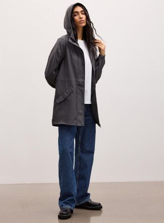 Vero Moda Womens Adjustable-waist coated raincoat