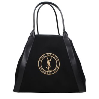 Saint Laurent Rive Gauche Damens Umh&auml;ngetasche aus schwarzem/goldenem Stoff