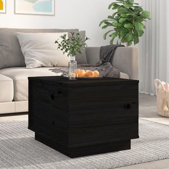 vidaXL Vidaxl - Mesa De Centro De Madera Maciza De Pino Negro 40x50x35 Cm