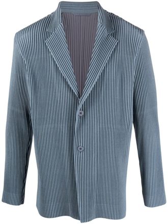 Homme Plissé Issey Miyake Blazer Kersey plissettato - Blu