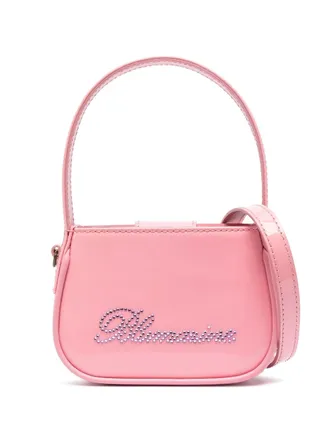 Blumarine Womens Crystal-Embellished Logo Tote Bag