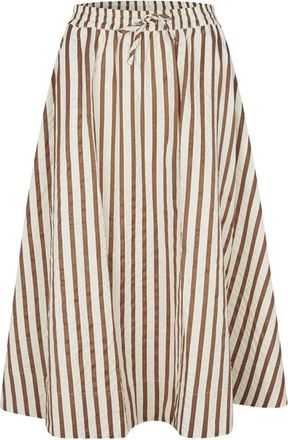 Lollys Laundry Bristol LL Midi Rok - Dames - Midirokken - Bruin - XL - Katoen - Rokken