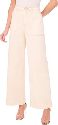 CeCe by Cynthia Steffe Wide Leg Jeans in Soft Vanilla at Nordstrom, Size 12