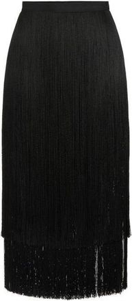Elisabetta Franchi Rokken, Dames, Zwart, XS, Rok met franjes