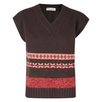 Roberto Collina Chaleco Jacquard - Knitwear - Mujer - Marr&oacute;n - S