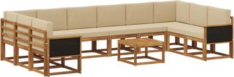 vidaXL Conjunto De Sof&aacute;s De Exterior 11 Uds. Natural Y Beige Vidaxl