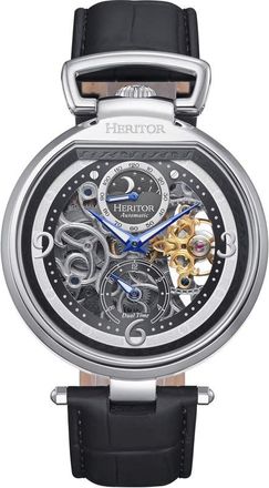 Heritor Lincoln Automatic Moon Phase Black Dial Mens Watch HERHS3601
