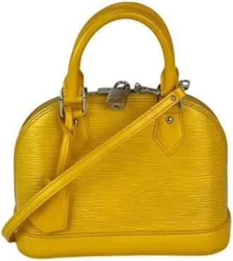 Louis Vuitton Tweedehands leren Louis Vuitton tassen - Dames - Vintage Handtas - Geel - ONE Size - Leer - Vintage