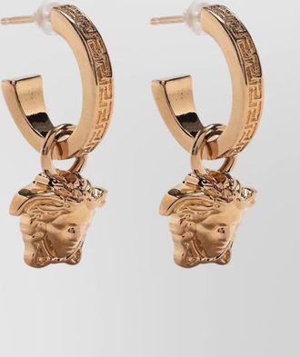 Versace medusa greca hoop earrings