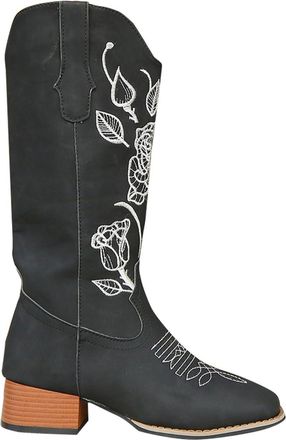 Generic Foreign Trade Flat Bottomed Boots Children Autumn And Winter European And American Thick Heeled Plus Size Embroidered Boots Embroidered Women Womens B