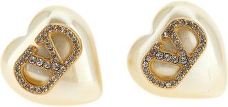 Valentino Garavani Gold Heart Stud Earrings