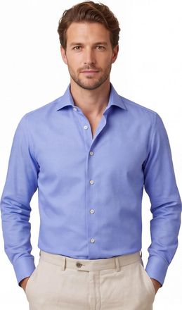 Led&ucirc;b Overhemd Ledub Modern Fit blauw 100% katoen