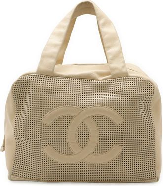 Chanel Leather Boston Bag Handbag (Pre-Owned)