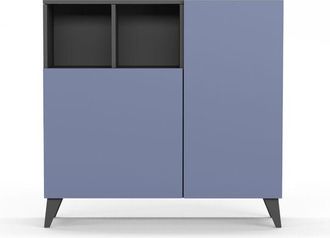 HERDASA Zapatero OSLO, Herdasa, en melamina grafito y puertas azules