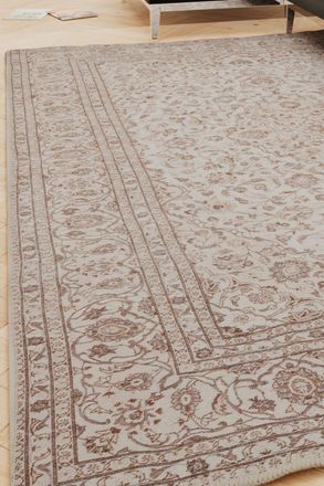 Kukoon Beige Distressed Soft Washable & Liquid Repellent Living Room Area Rug in Light Beige | Size: 200 cm x 290 cm