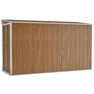 Berkfield Home Wall-mounted Garden Shed Brown 118x288x178 cm Galvanised Steel | Size: 118 x 288 x 178 cm