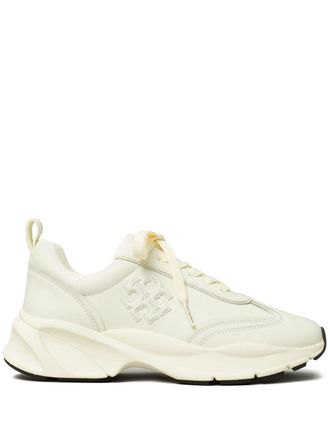 Tory Burch Sneakers met logo-reli&euml;f - Wit