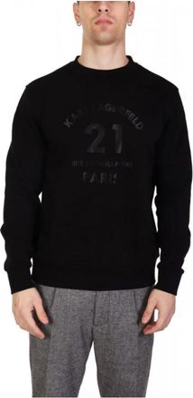 Karl Lagerfeld Crew Neck Big Logo 21 Rue St - Heren - Sweatshirts - Zwart - XL - Katoen - Hoodies & sweatvesten