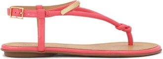 Kazar Roze platte sandalen met metalen versiering - Dames - Sandalen - Roze - 41 EU - Leer - Schoenen