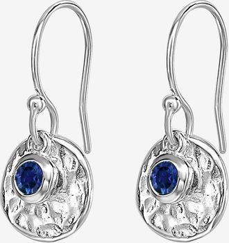 Dower & Hall Hammered Disc & Blue Sapphire Array Earrings in Sterling Silver at Nordstrom