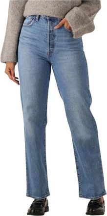 Levi's Ribcage Full Length Jeans - Dames - Regular Fit Jeans - Blauw - W25 L32 - Katoen - Jeans
